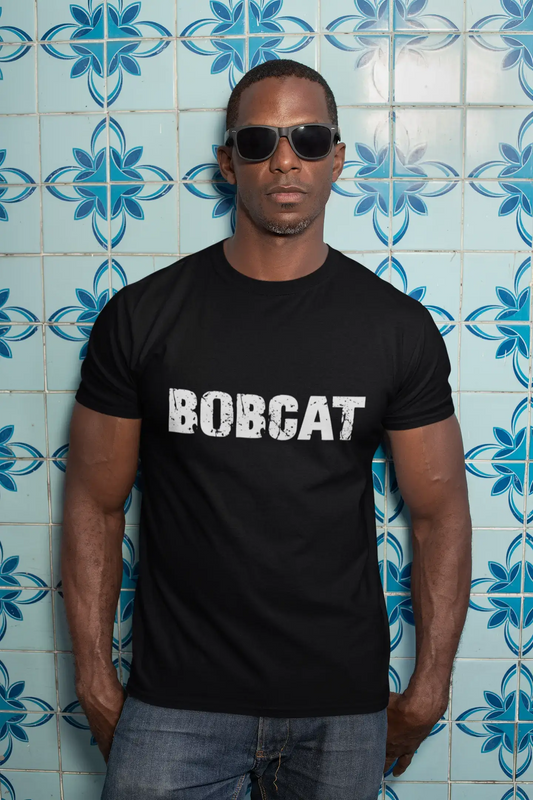 bobcat Men's Vintage T shirt Black Birthday Gift 00554