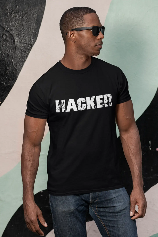 Hacker Herren Vintage T-Shirt Schwarz Geburtstagsgeschenk 00554