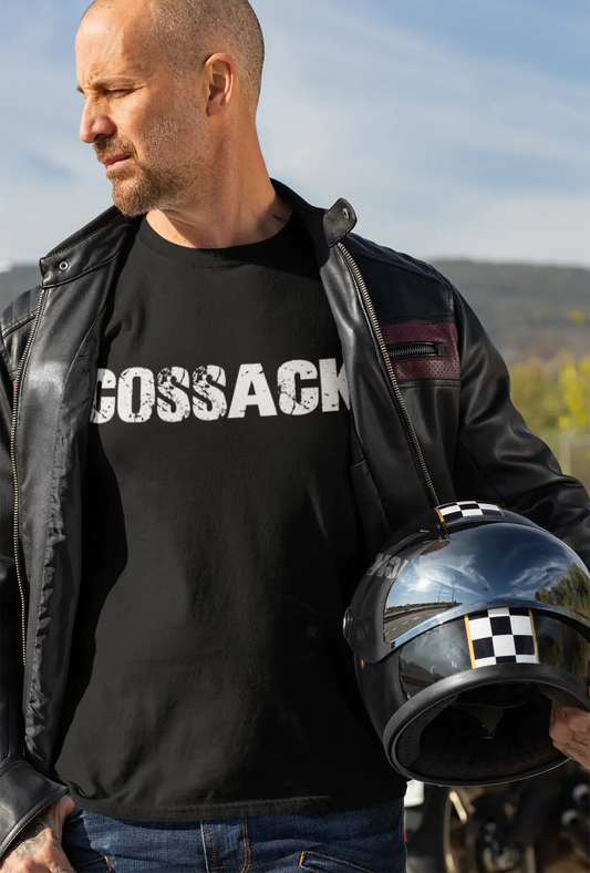 cossack Men's Vintage T shirt Black Birthday Gift 00555