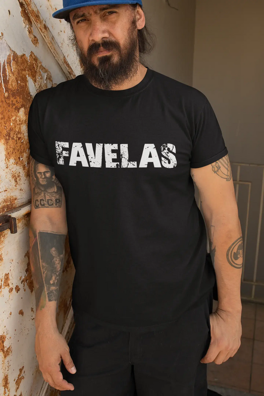 favelas Men's Vintage T shirt Black Birthday Gift 00555