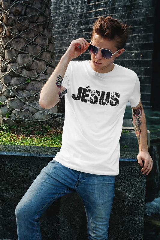 Men's Tee Shirt Vintage T shirt JÈsus X-Small White 00561