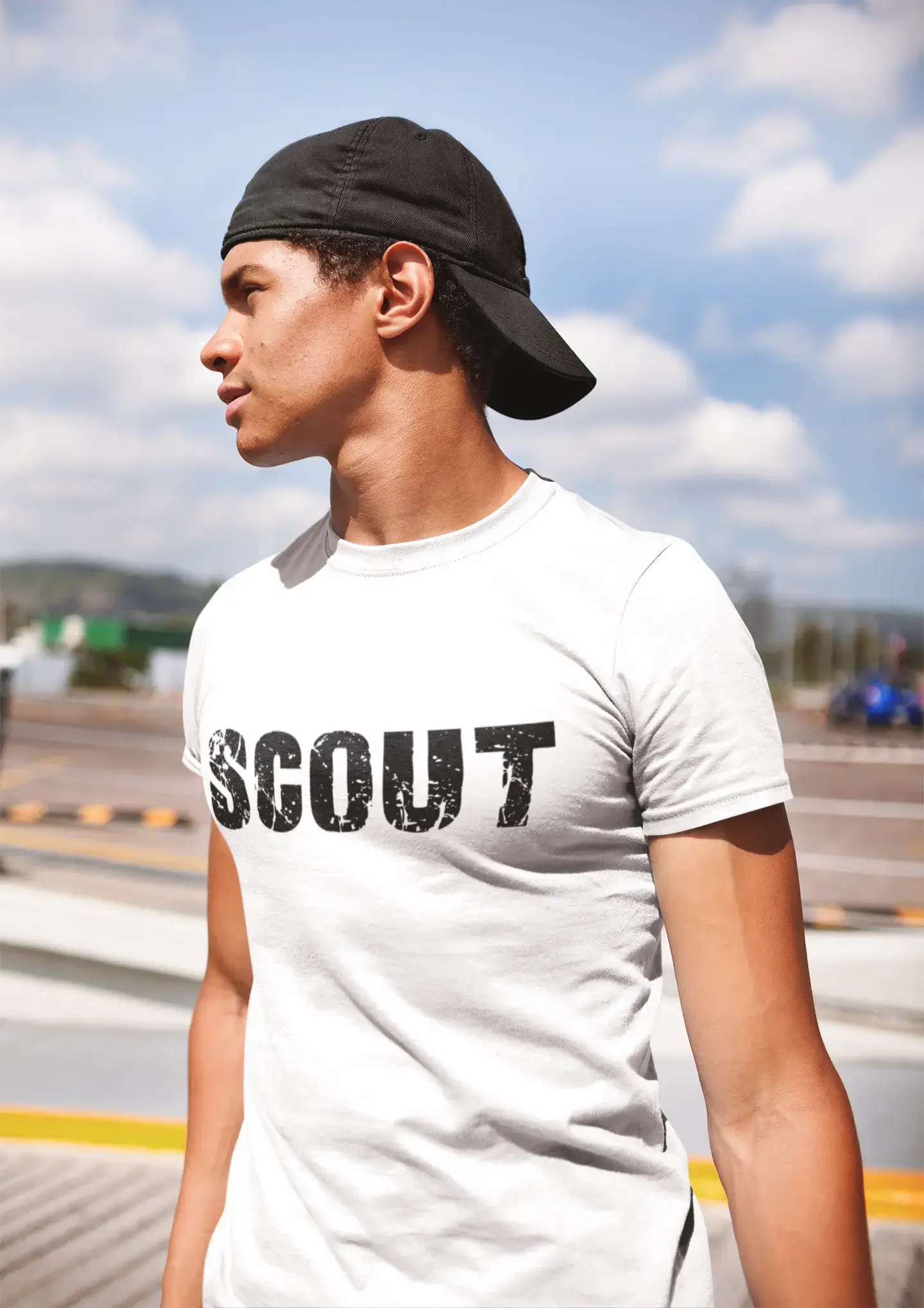 Men's Tee Shirt Vintage T shirt Scout X-Small White Round Neck