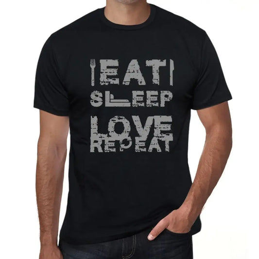 Men's Graphic T-Shirt Eat Sleep Love Repeat Eco-Friendly Limited Edition Short Sleeve Tee-Shirt Vintage Birthday Gift Novelty