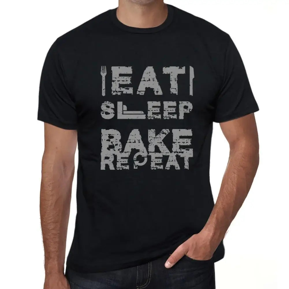 Men's Graphic T-Shirt Eat Sleep Bake Repeat Eco-Friendly Limited Edition Short Sleeve Tee-Shirt Vintage Birthday Gift Novelty