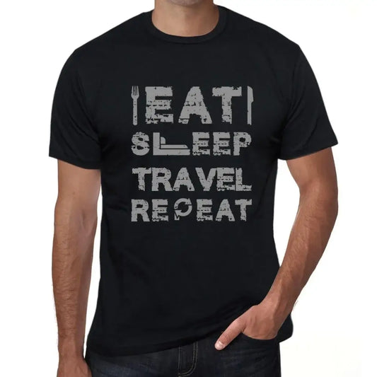 Men's Graphic T-Shirt Eat Sleep Travel Repeat Eco-Friendly Limited Edition Short Sleeve Tee-Shirt Vintage Birthday Gift Novelty