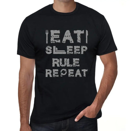 Men's Graphic T-Shirt Eat Sleep Rule Repeat Eco-Friendly Limited Edition Short Sleeve Tee-Shirt Vintage Birthday Gift Novelty