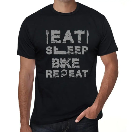 Men's Graphic T-Shirt Eat Sleep Bike Repeat Eco-Friendly Limited Edition Short Sleeve Tee-Shirt Vintage Birthday Gift Novelty