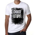 Men's Graphic T-Shirt Choose Utopia Eco-Friendly Limited Edition Short Sleeve Tee-Shirt Vintage Birthday Gift Novelty