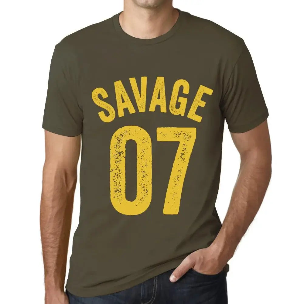Men's Graphic T-Shirt Savage 07 7th Birthday Anniversary 7 Year Old Gift 2017 Vintage Eco-Friendly Short Sleeve Novelty Tee