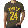Men's Graphic T-Shirt Savage 24 24th Birthday Anniversary 24 Year Old Gift 2000 Vintage Eco-Friendly Short Sleeve Novelty Tee