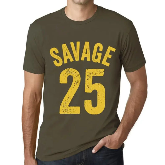 Men's Graphic T-Shirt Savage 25 25th Birthday Anniversary 25 Year Old Gift 1999 Vintage Eco-Friendly Short Sleeve Novelty Tee