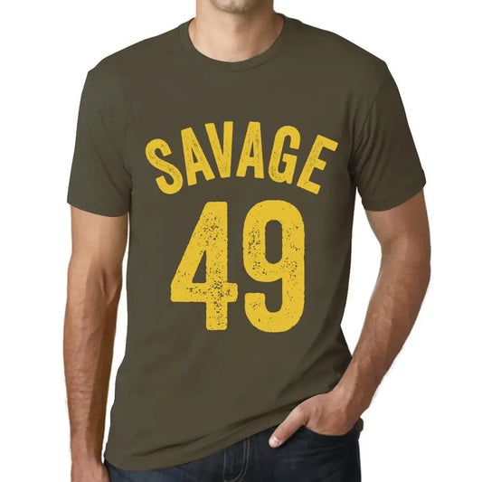 Men's Graphic T-Shirt Savage 49 49th Birthday Anniversary 49 Year Old Gift 1975 Vintage Eco-Friendly Short Sleeve Novelty Tee