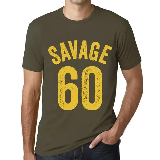 Men's Graphic T-Shirt Savage 60 60th Birthday Anniversary 60 Year Old Gift 1964 Vintage Eco-Friendly Short Sleeve Novelty Tee