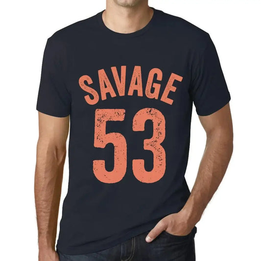 Men's Graphic T-Shirt Savage 53 53rd Birthday Anniversary 53 Year Old Gift 1971 Vintage Eco-Friendly Short Sleeve Novelty Tee
