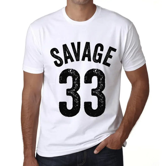 Men's Graphic T-Shirt Savage 33 33rd Birthday Anniversary 33 Year Old Gift 1991 Vintage Eco-Friendly Short Sleeve Novelty Tee
