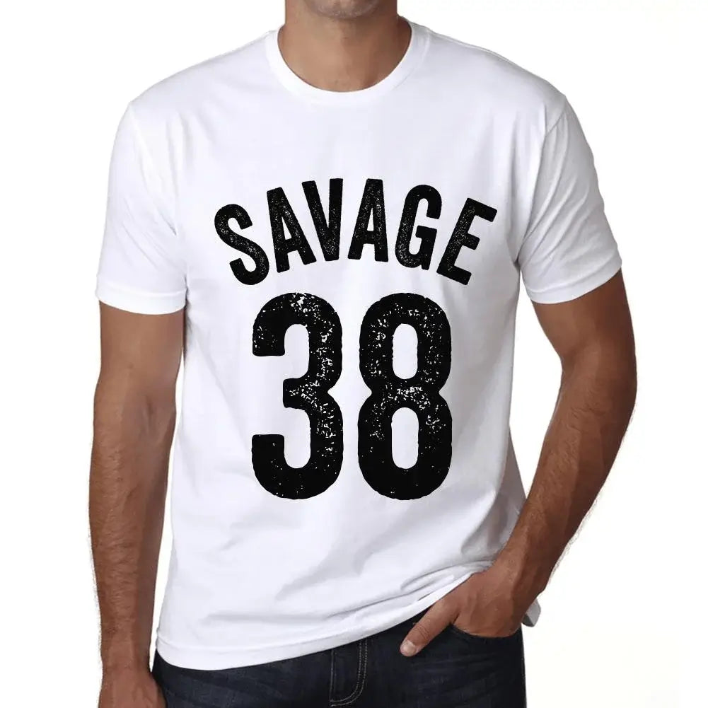 Men's Graphic T-Shirt Savage 38 38th Birthday Anniversary 38 Year Old Gift 1986 Vintage Eco-Friendly Short Sleeve Novelty Tee