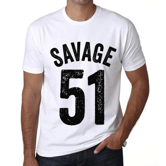 Men's Graphic T-Shirt Savage 51 51st Birthday Anniversary 51 Year Old Gift 1973 Vintage Eco-Friendly Short Sleeve Novelty Tee