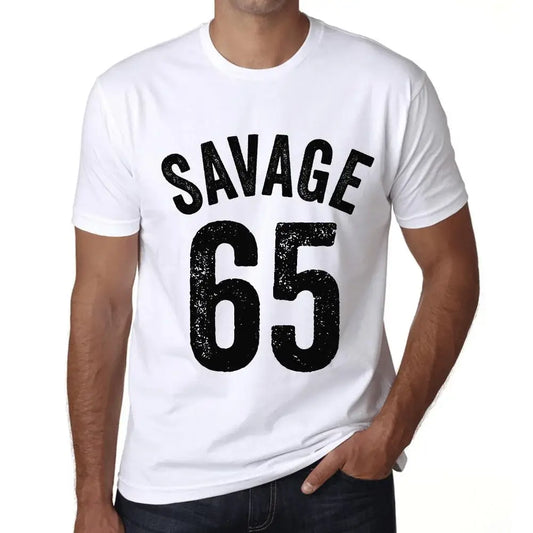 Men's Graphic T-Shirt Savage 65 65th Birthday Anniversary 65 Year Old Gift 1959 Vintage Eco-Friendly Short Sleeve Novelty Tee