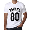 Men's Graphic T-Shirt Savage 80 80th Birthday Anniversary 80 Year Old Gift 1944 Vintage Eco-Friendly Short Sleeve Novelty Tee