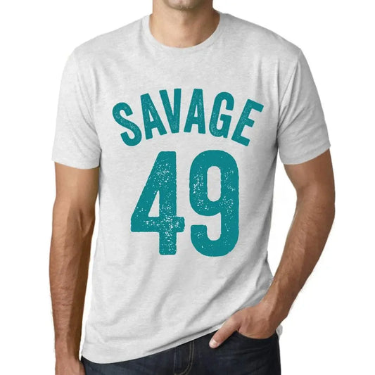 Men's Graphic T-Shirt Savage 49 49th Birthday Anniversary 49 Year Old Gift 1975 Vintage Eco-Friendly Short Sleeve Novelty Tee