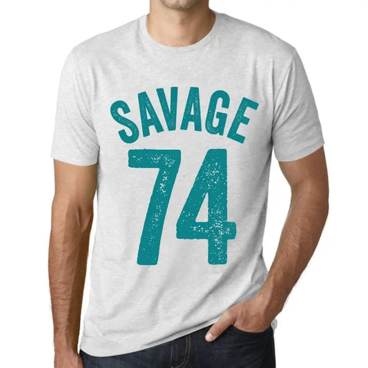 Men's Graphic T-Shirt Savage 74 74th Birthday Anniversary 74 Year Old Gift 1950 Vintage Eco-Friendly Short Sleeve Novelty Tee