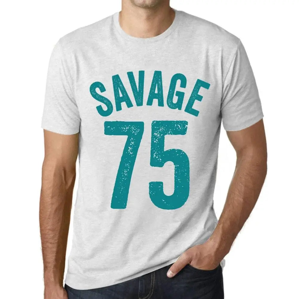 Men's Graphic T-Shirt Savage 75 75th Birthday Anniversary 75 Year Old Gift 1949 Vintage Eco-Friendly Short Sleeve Novelty Tee