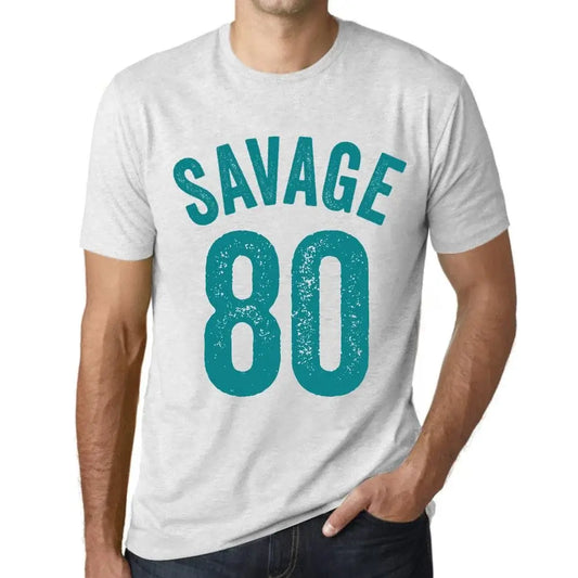 Men's Graphic T-Shirt Savage 80 80th Birthday Anniversary 80 Year Old Gift 1944 Vintage Eco-Friendly Short Sleeve Novelty Tee