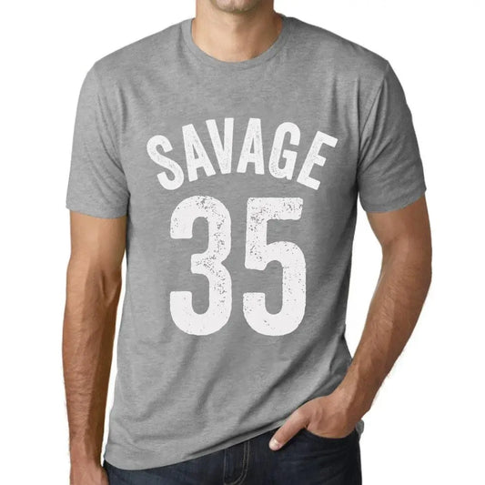 Men's Graphic T-Shirt Savage 35 35th Birthday Anniversary 35 Year Old Gift 1989 Vintage Eco-Friendly Short Sleeve Novelty Tee