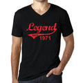 Men's Graphic T-Shirt V Neck Legend Since 1971 53rd Birthday Anniversary 53 Year Old Gift 1971 Vintage Eco-Friendly Short Sleeve Novelty Tee