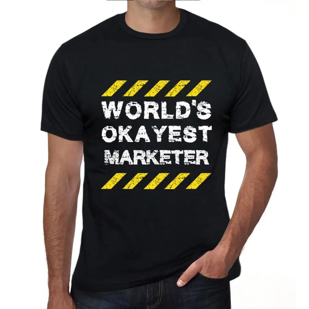 Men's Graphic T-Shirt Worlds Okayest Marketer Eco-Friendly Limited Edition Short Sleeve Tee-Shirt Vintage Birthday Gift Novelty