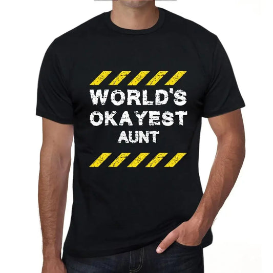Men's Graphic T-Shirt Worlds Okayest Aunt Eco-Friendly Limited Edition Short Sleeve Tee-Shirt Vintage Birthday Gift Novelty
