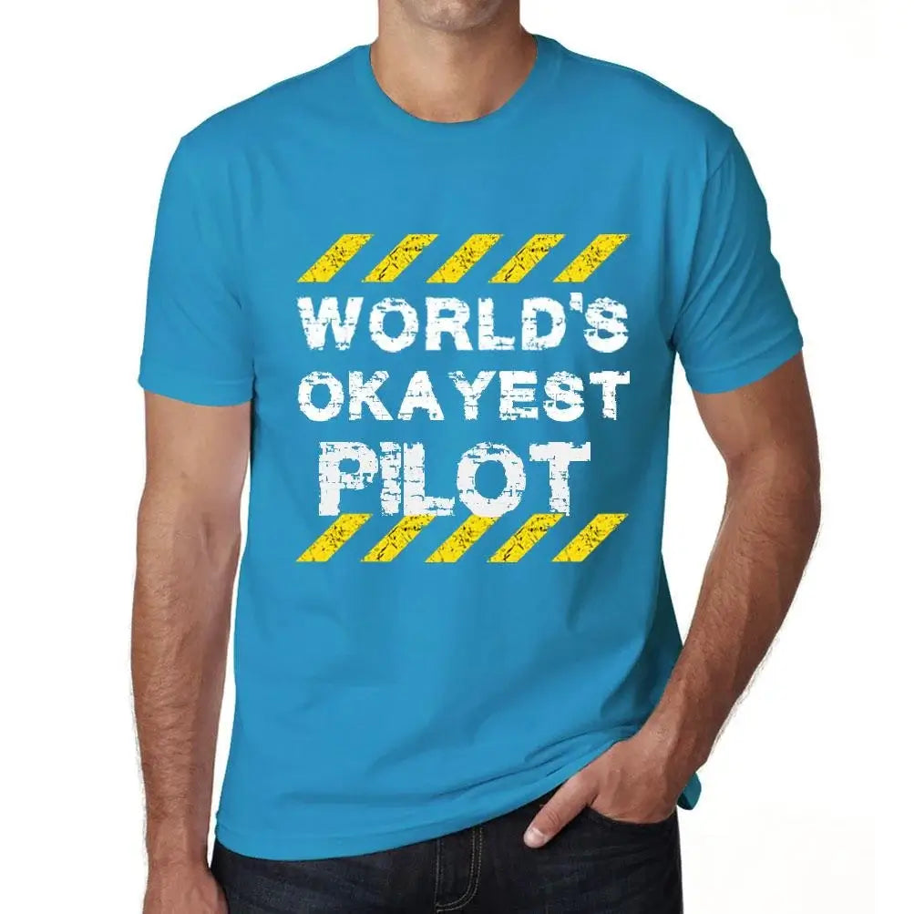 Men's Graphic T-Shirt Worlds Okayest Pilot Eco-Friendly Limited Edition Short Sleeve Tee-Shirt Vintage Birthday Gift Novelty
