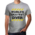 Men's Graphic T-Shirt Worlds Okayest Diver Eco-Friendly Limited Edition Short Sleeve Tee-Shirt Vintage Birthday Gift Novelty