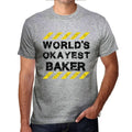 Men's Graphic T-Shirt Worlds Okayest Baker Eco-Friendly Limited Edition Short Sleeve Tee-Shirt Vintage Birthday Gift Novelty