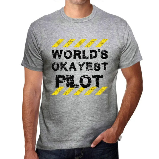 Men's Graphic T-Shirt Worlds Okayest Pilot Eco-Friendly Limited Edition Short Sleeve Tee-Shirt Vintage Birthday Gift Novelty