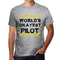 Men's Graphic T-Shirt Worlds Okayest Pilot Eco-Friendly Limited Edition Short Sleeve Tee-Shirt Vintage Birthday Gift Novelty