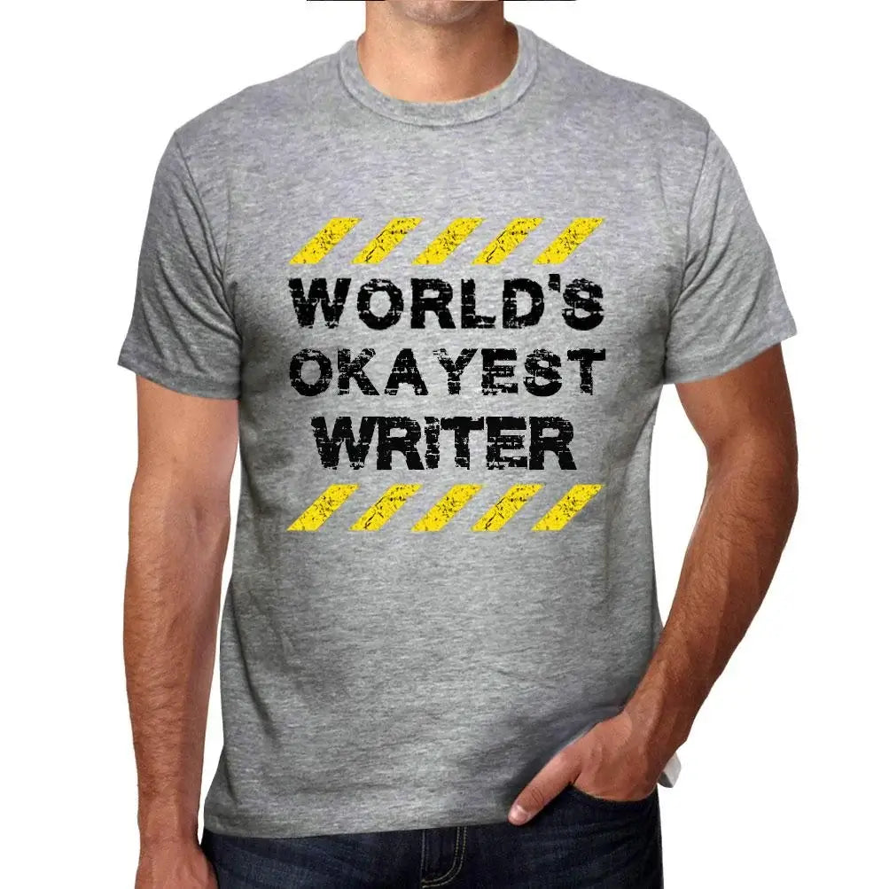 Men's Graphic T-Shirt Worlds Okayest Writer Eco-Friendly Limited Edition Short Sleeve Tee-Shirt Vintage Birthday Gift Novelty