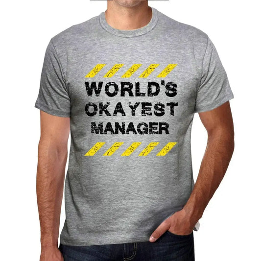 Men's Graphic T-Shirt Worlds Okayest Manager Eco-Friendly Limited Edition Short Sleeve Tee-Shirt Vintage Birthday Gift Novelty