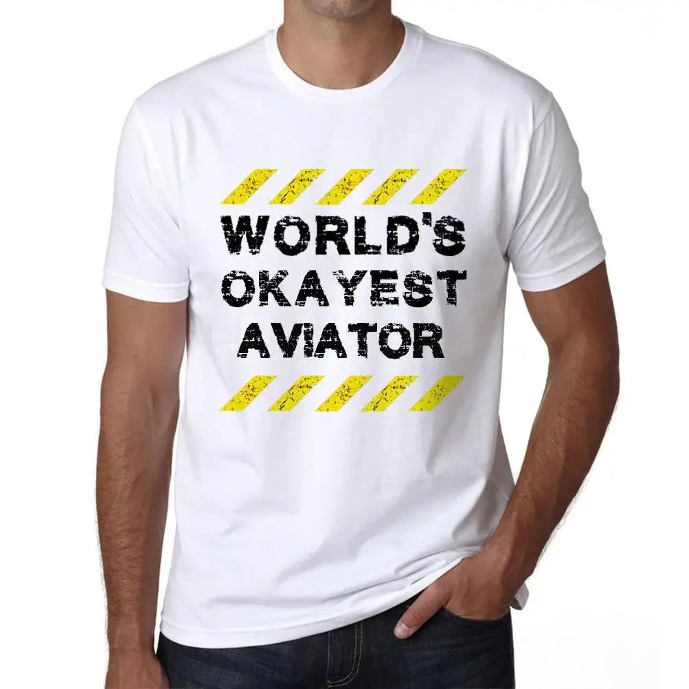 Men's Graphic T-Shirt Worlds Okayest Aviator Eco-Friendly Limited Edition Short Sleeve Tee-Shirt Vintage Birthday Gift Novelty