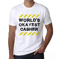 Men's Graphic T-Shirt Worlds Okayest Cashier Eco-Friendly Limited Edition Short Sleeve Tee-Shirt Vintage Birthday Gift Novelty