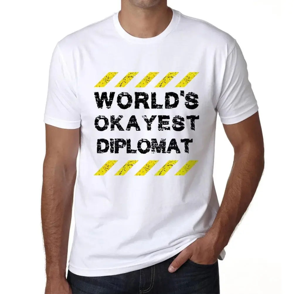 Men's Graphic T-Shirt Worlds Okayest Diplomat Eco-Friendly Limited Edition Short Sleeve Tee-Shirt Vintage Birthday Gift Novelty