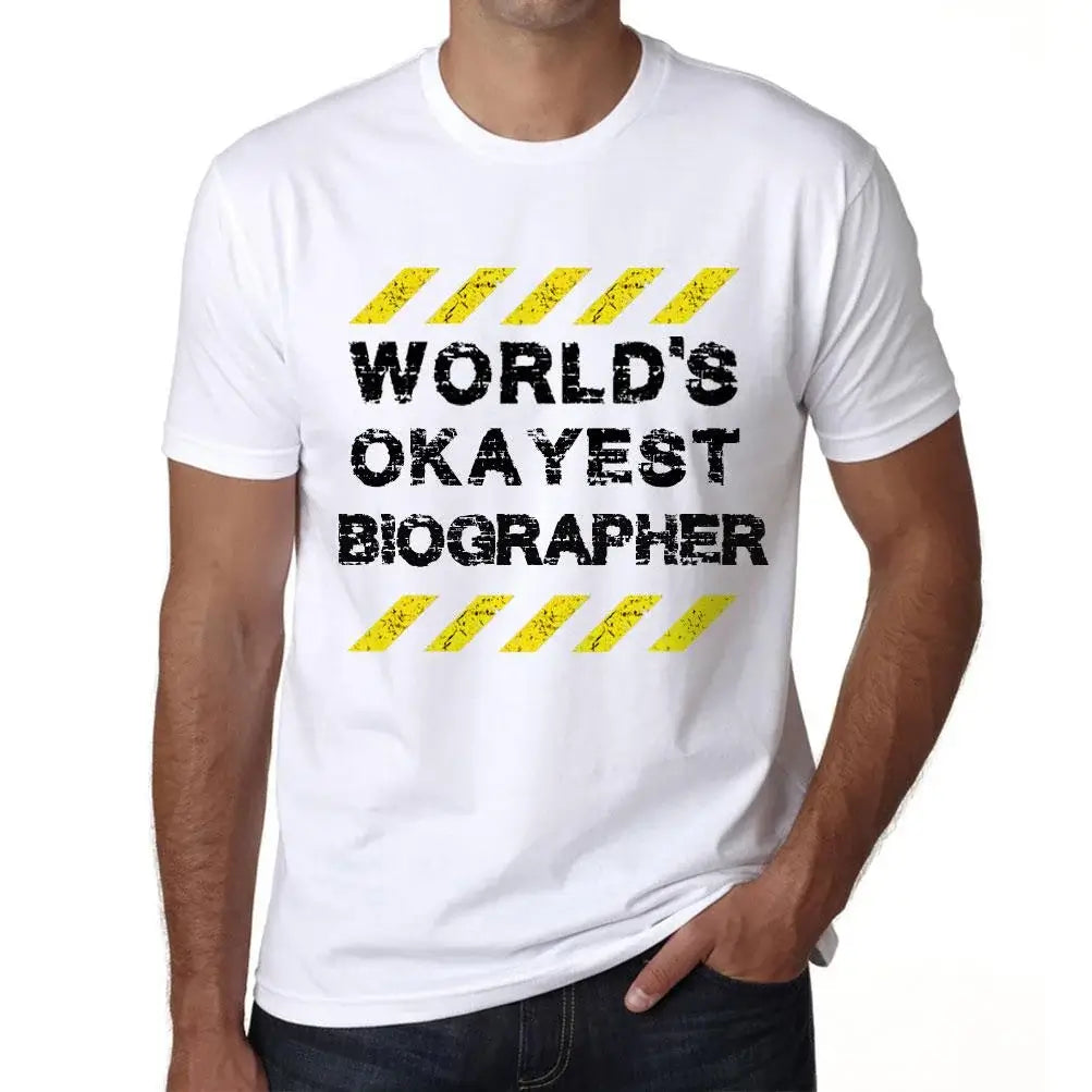 Men's Graphic T-Shirt Worlds Okayest Biographer Eco-Friendly Limited Edition Short Sleeve Tee-Shirt Vintage Birthday Gift Novelty