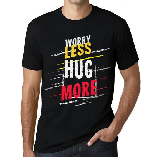 Men's Graphic T-Shirt Worry Less Hug More Eco-Friendly Limited Edition Short Sleeve Tee-Shirt Vintage Birthday Gift Novelty