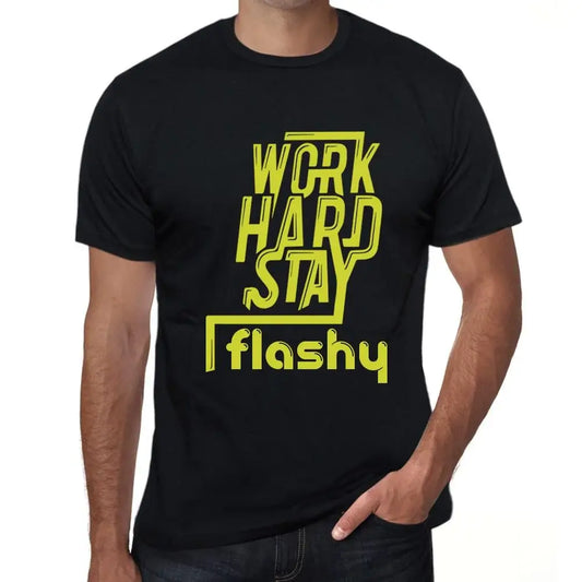Men's Graphic T-Shirt Work Hard Stay Flashy Eco-Friendly Limited Edition Short Sleeve Tee-Shirt Vintage Birthday Gift Novelty