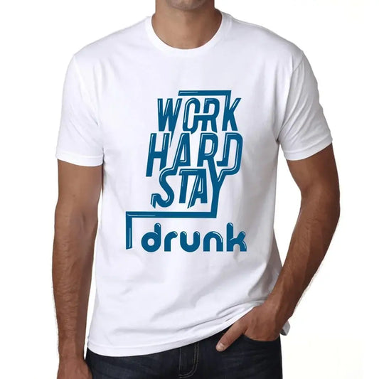 Men's Graphic T-Shirt Work Hard Stay Drunk Eco-Friendly Limited Edition Short Sleeve Tee-Shirt Vintage Birthday Gift Novelty