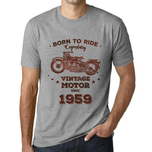 Men's Graphic T-Shirt Born to Ride Legendary Motor Since 1959 65th Birthday Anniversary 65 Year Old Gift 1959 Vintage Eco-Friendly Short Sleeve Novelty Tee