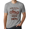 Men's Graphic T-Shirt Born to Ride Legendary Motor Since 1971 53rd Birthday Anniversary 53 Year Old Gift 1971 Vintage Eco-Friendly Short Sleeve Novelty Tee