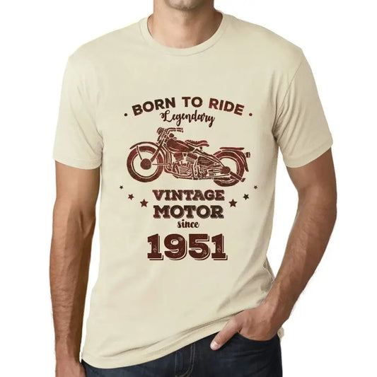 Men's Graphic T-Shirt Born to Ride Legendary Motor Since 1951 73rd Birthday Anniversary 73 Year Old Gift 1951 Vintage Eco-Friendly Short Sleeve Novelty Tee