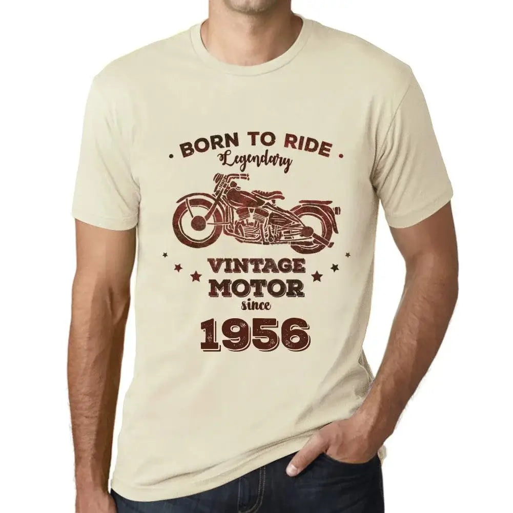 Men's Graphic T-Shirt Born to Ride Legendary Motor Since 1956 68th Birthday Anniversary 68 Year Old Gift 1956 Vintage Eco-Friendly Short Sleeve Novelty Tee