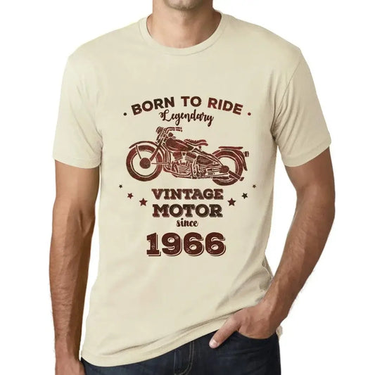 Men's Graphic T-Shirt Born to Ride Legendary Motor Since 1966 58th Birthday Anniversary 58 Year Old Gift 1966 Vintage Eco-Friendly Short Sleeve Novelty Tee